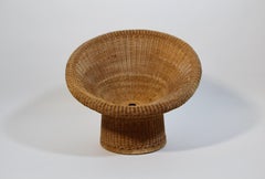 Mid Century Modern Vintage Organic Rattan Lounge Chair Egon Eiermann Germany