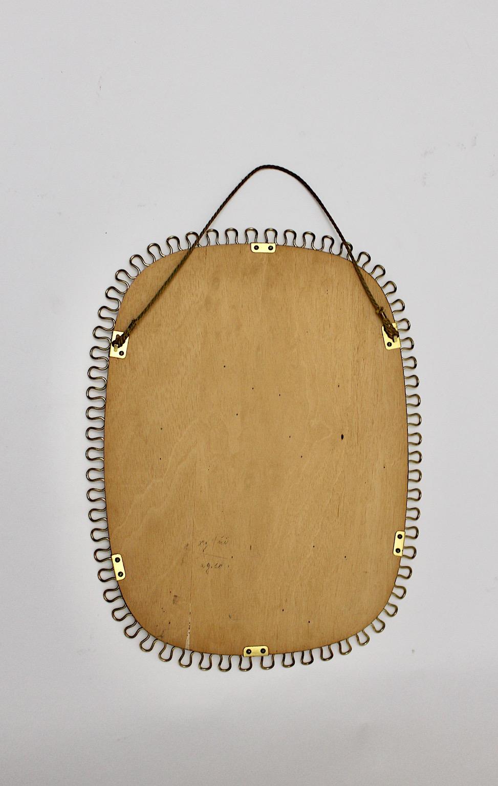 Mid-Century Modern Vintage Oval Brass Sunburst Mirror Josef Frank Svenkst Tenn  For Sale 10