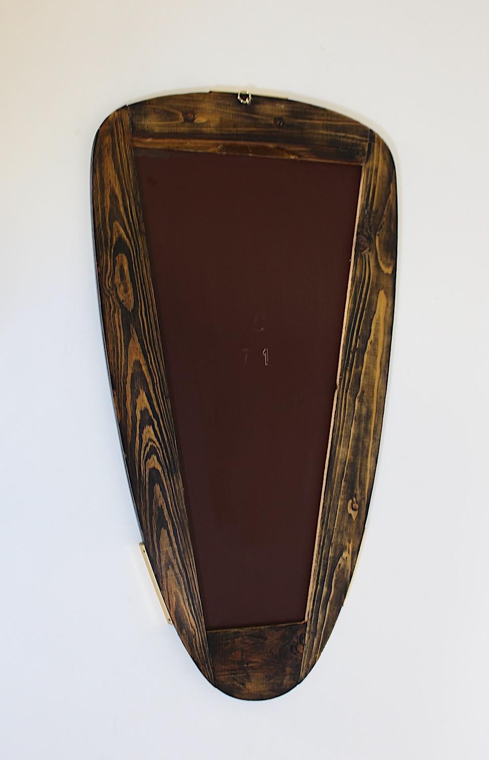 Mid Century Modern Vintage Oval Floor Mirror Frameless Brass Clasps 1950s Italy For Sale 1
