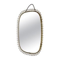 Mid-Century Modern Vintage Oval Sunburst Mirror Josef Frank Svenkst Tenn