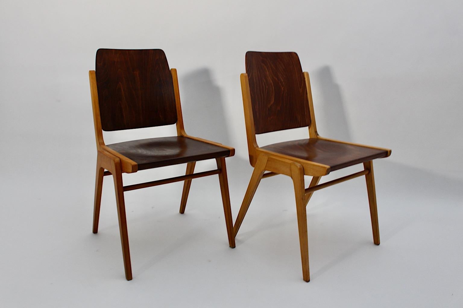 Coppia di sedie da pranzo bicolore di Schuster Modern del 1959 Vienna in vendita 7