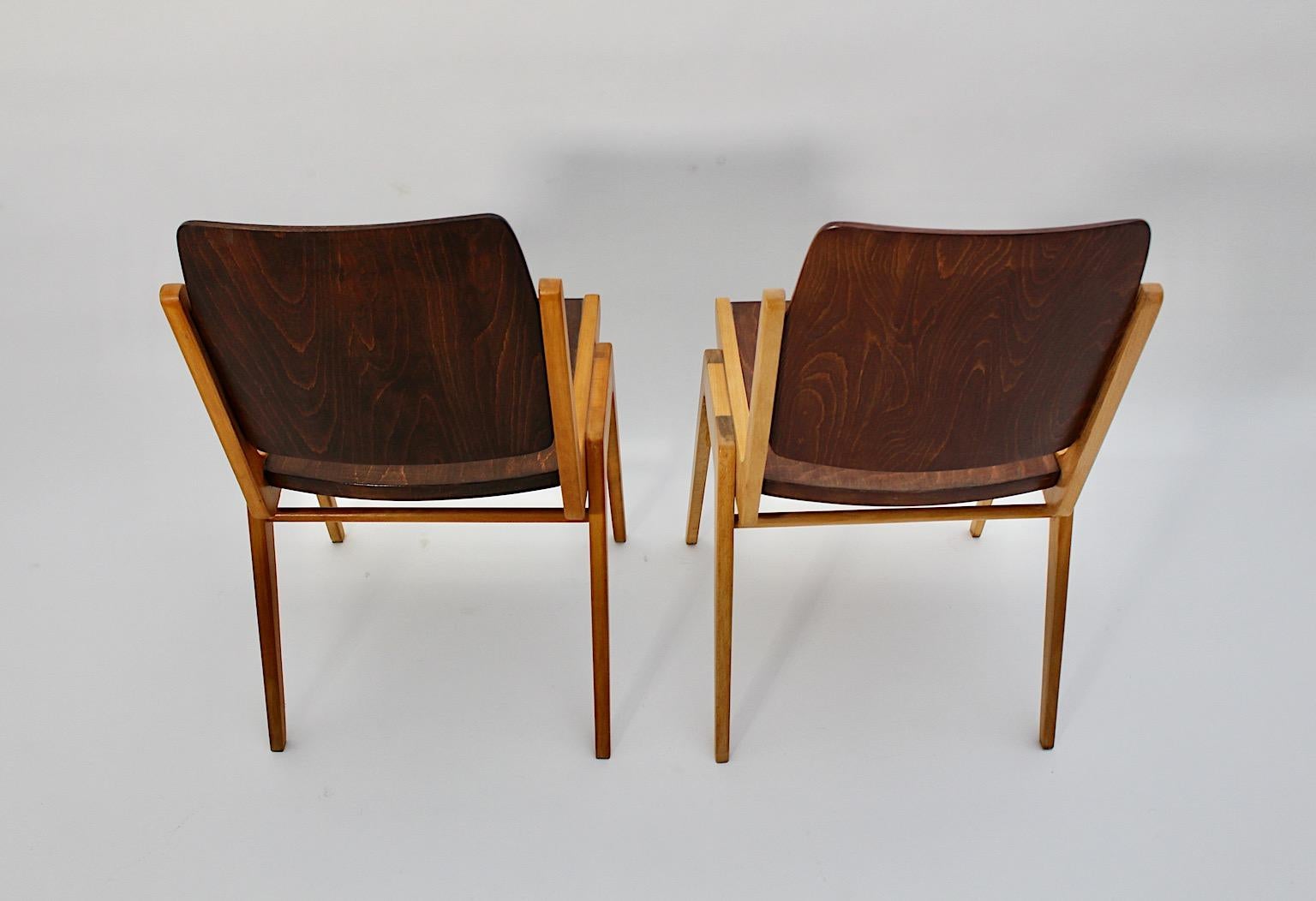 Coppia di sedie da pranzo bicolore di Schuster Modern del 1959 Vienna in vendita 1