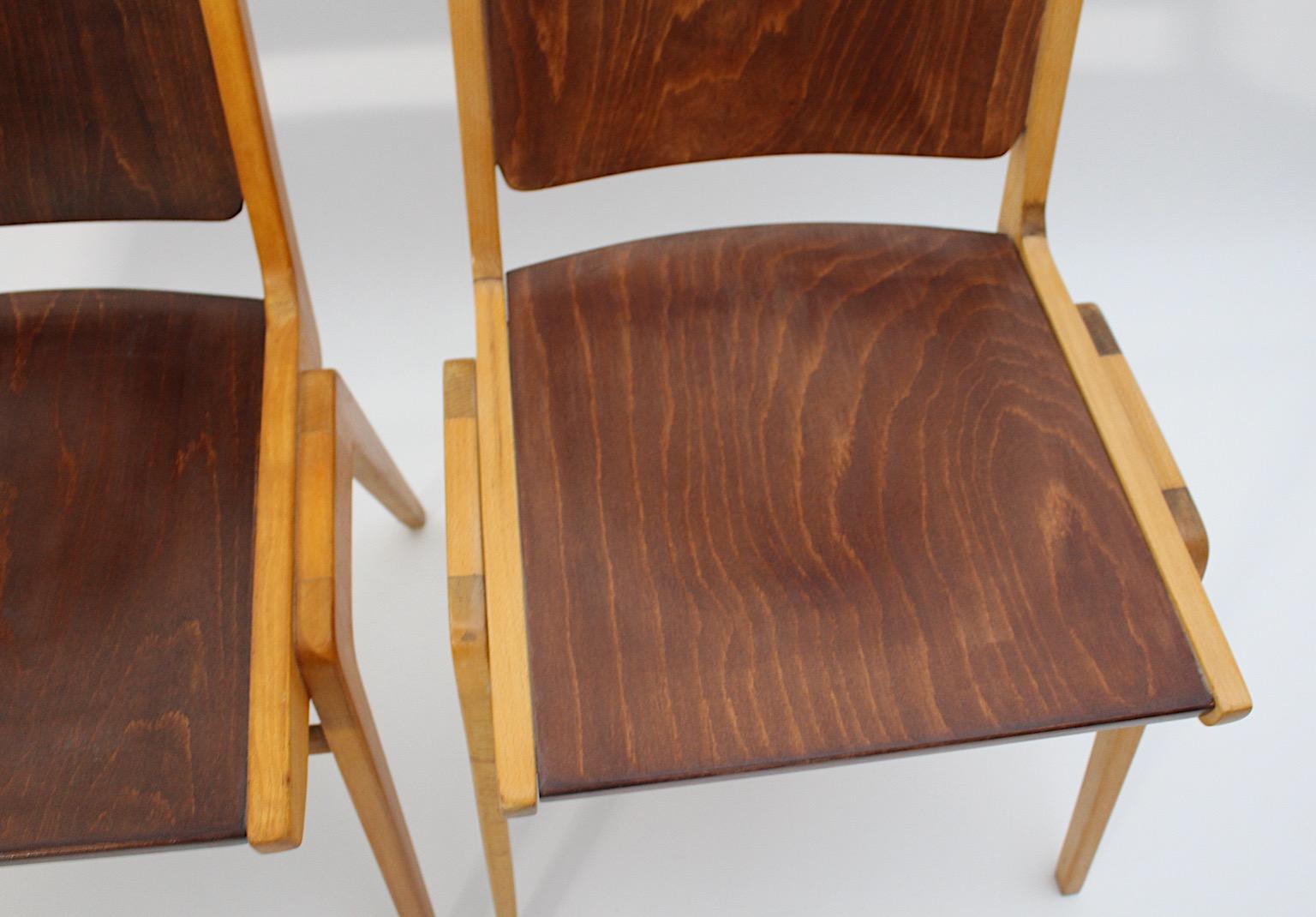 Coppia di sedie da pranzo bicolore di Schuster Modern del 1959 Vienna in vendita 3