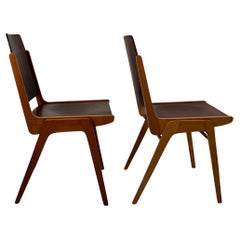 Mid Century Modern Vintage Pair Franz Schuster Bicolor Dining Chairs 1959 Vienna