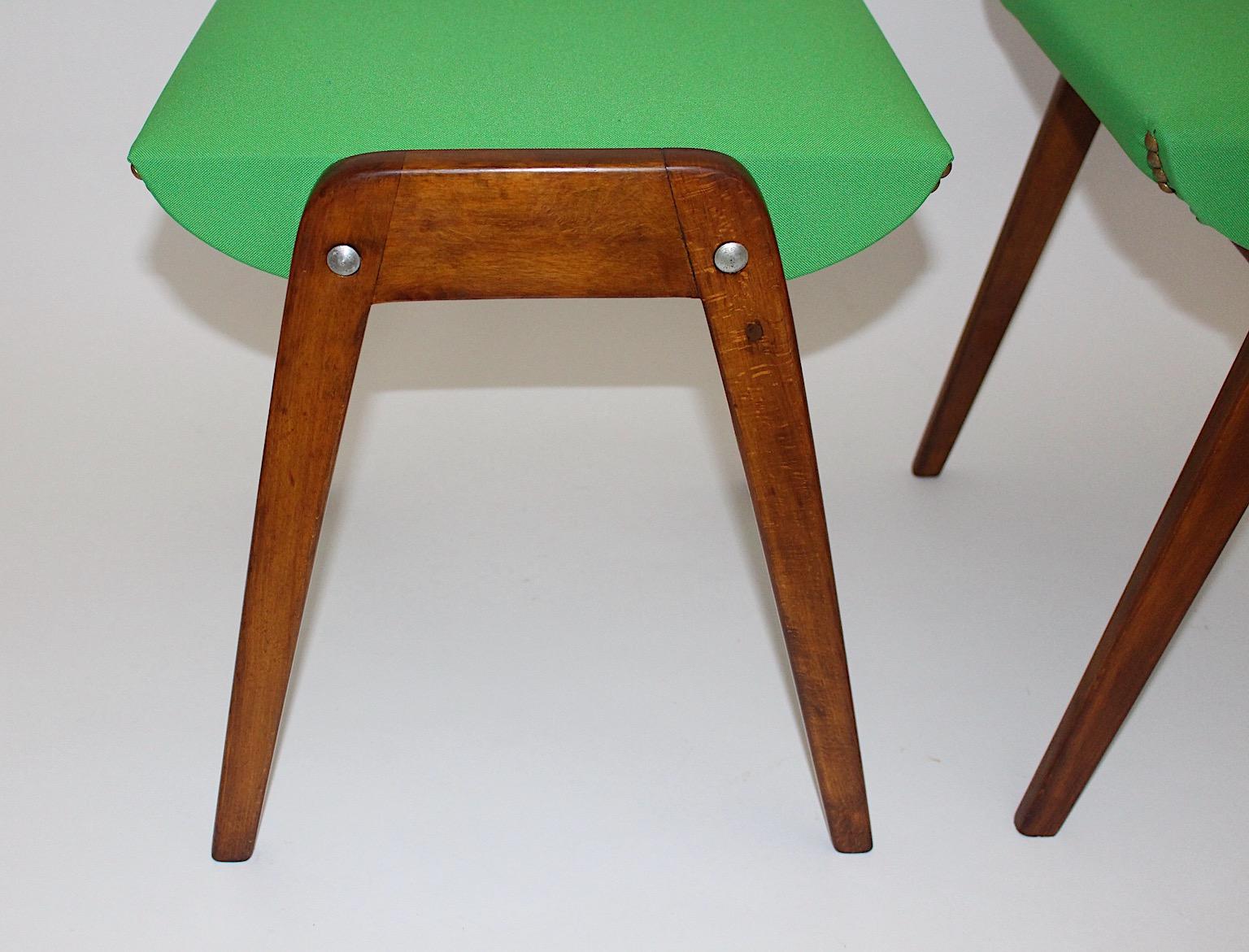 Mid Century Modern Vintage Pair of Beech Stools Roland Rainer c. 1955 Austria For Sale 5