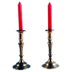 Paar moderne Vintage-Kerzenständer aus Goldgussbronze, Mid-Century Modern