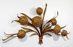 Mid-Century Modern Vintage Palladio Italian Gilt Metal Wall Sculpture