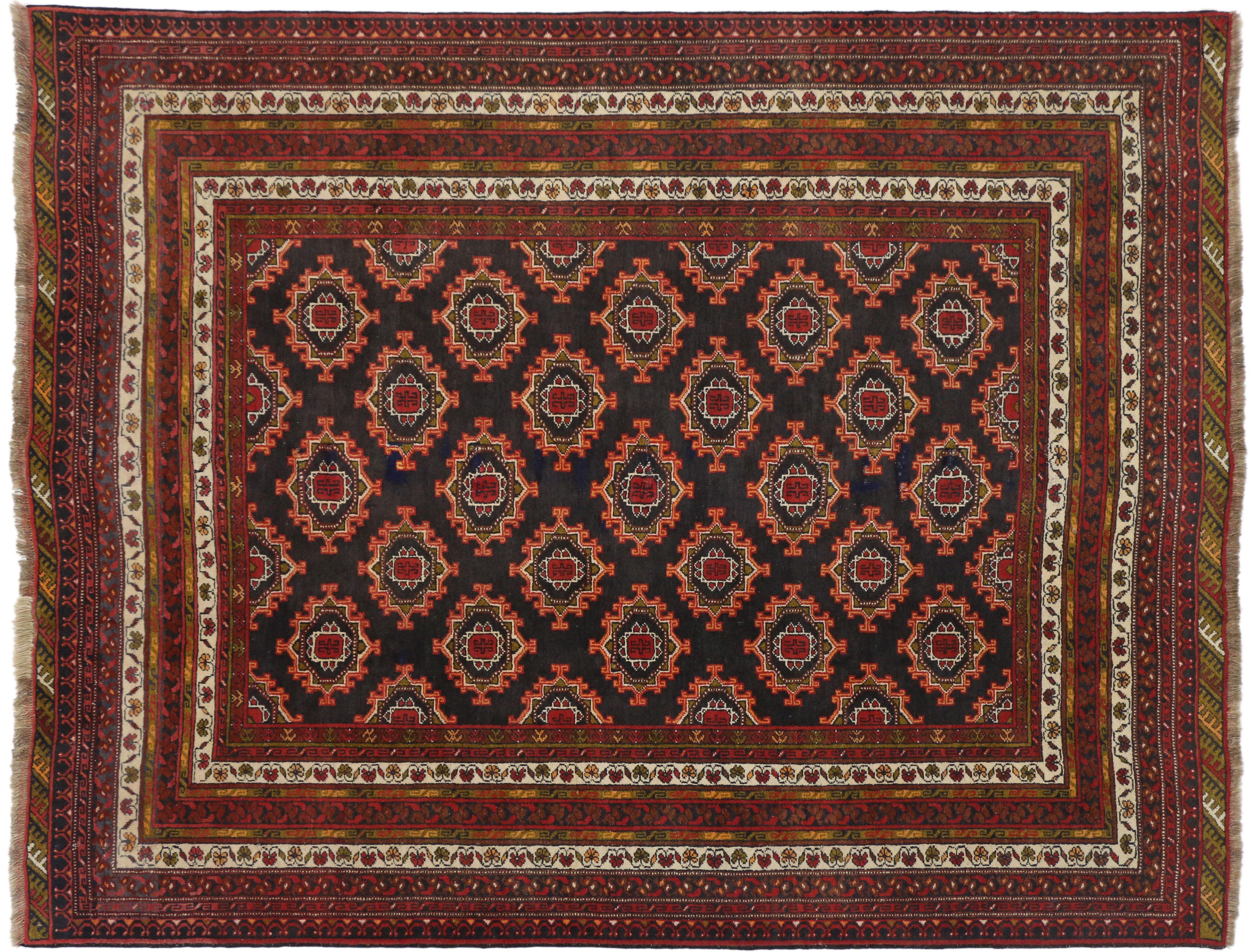 20th Century Mid-Century Modern Vintage Persian Baluch Rug with Tribal Style