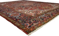 Mid-Century Modern Vintage Persian Heriz Rug with Craftsman Style