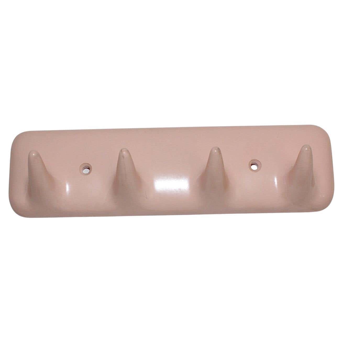 Mid Century Modern Vintage Pink Plastic Coat Rack Towel Rack Italy ...