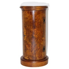 Cassapanca o tavolino rotondo in legno di pioppo vintage del Mid Century Modern 1960 Austria