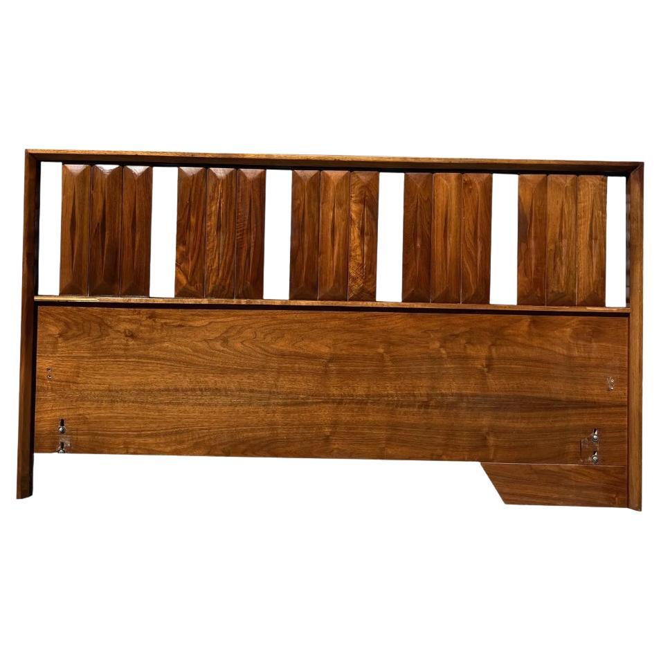 Mid Century Modern Vintage Queen Headboard Sculpted Style