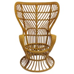 Organische Vintage-Rattan-Loungesessel im Riviera-Stil, Gio Ponti Lio Carminati 