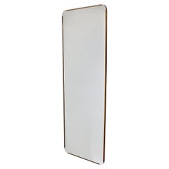 Mid Century Modern Vintage Rectangular Brass Full Length Mirror Floor Mirror