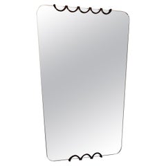 The Moderns Modernity Vintage Rectangular Brass Wall Mirror Gio Ponti, 1950s, Italy