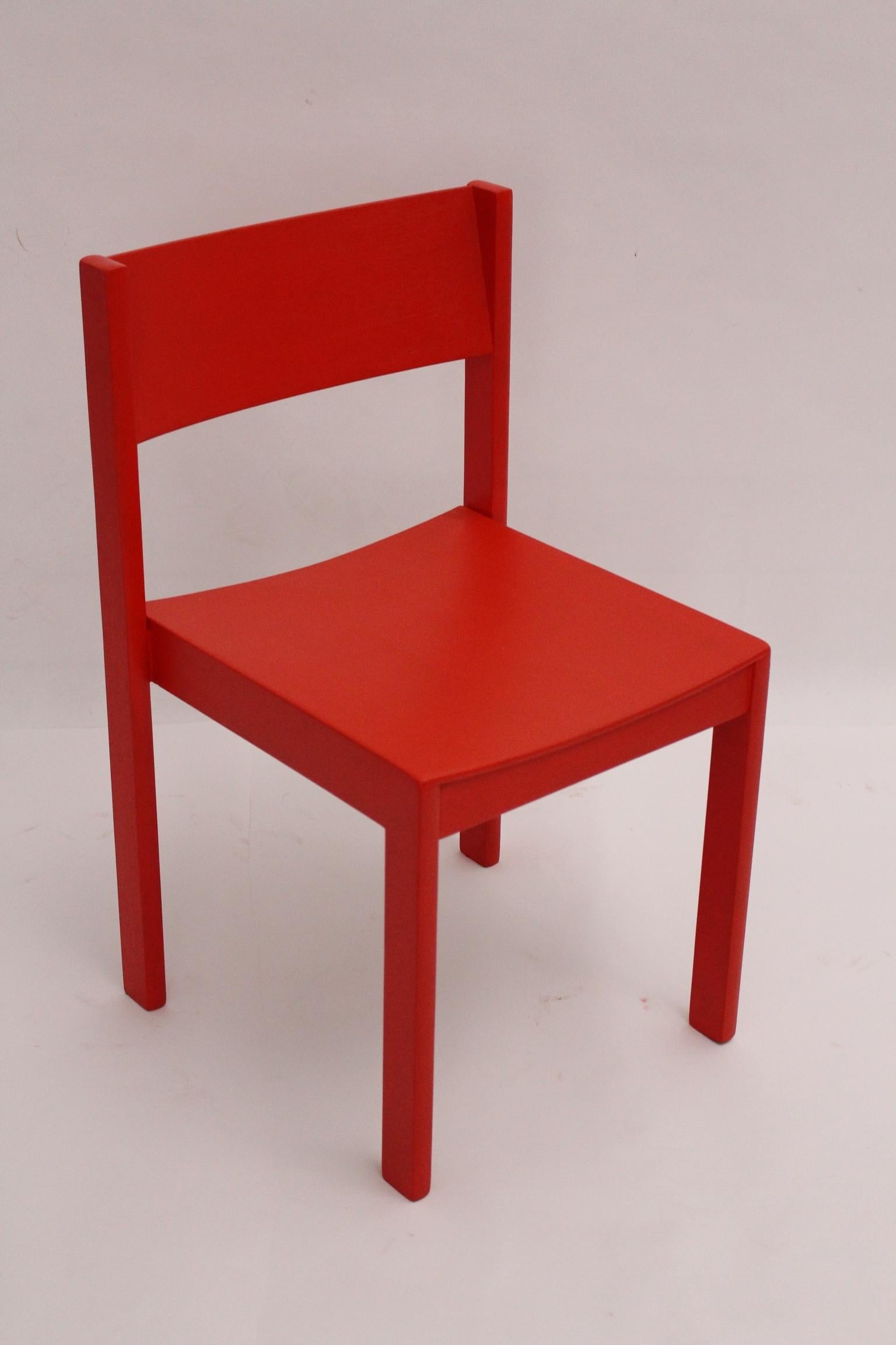 Mid-Century Modern Vintage Red Dining Room Chairs Carl Auböck, 1956, Vienna 7