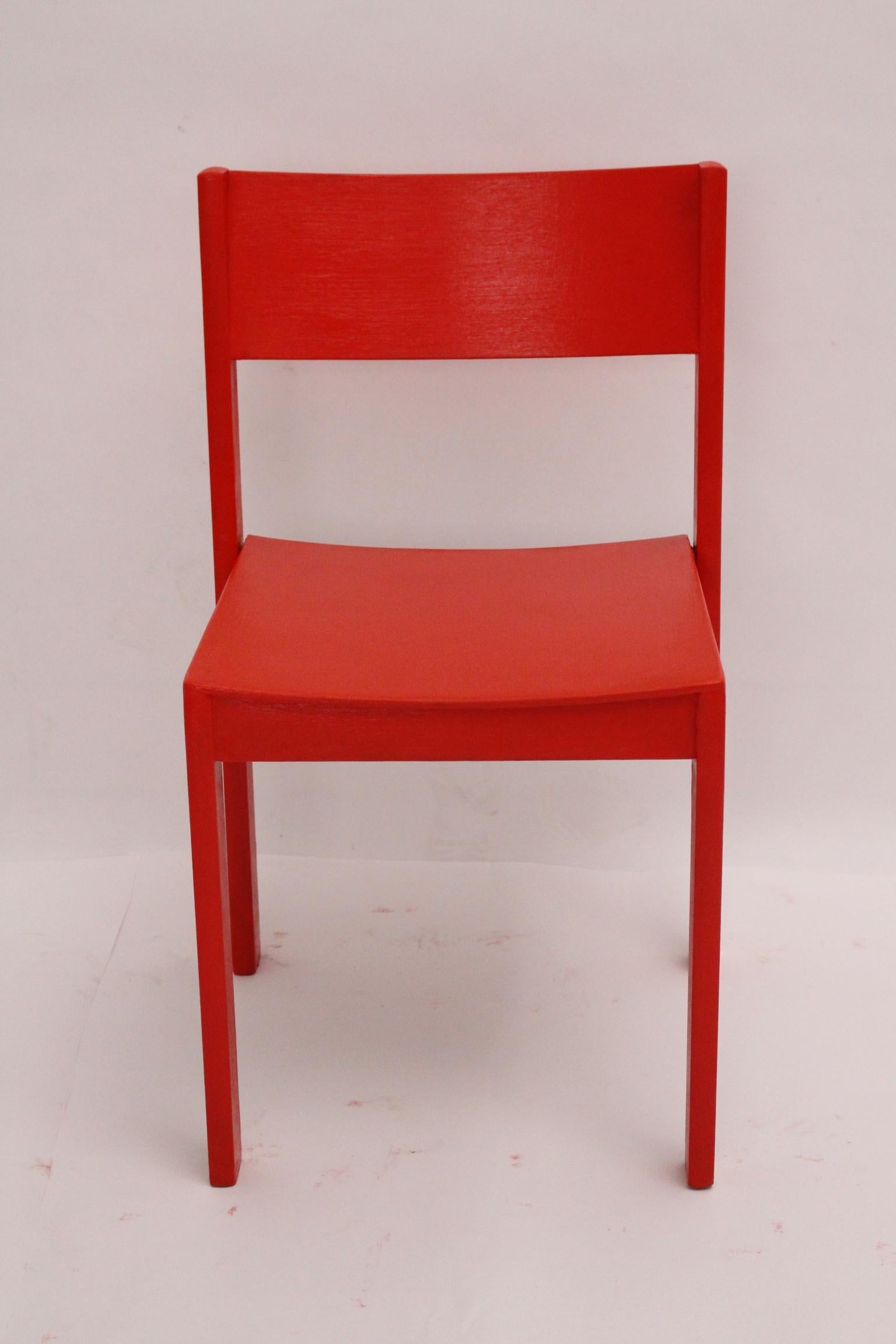 Mid-Century Modern Vintage Red Dining Room Chairs Carl Auböck, 1956, Vienna 8