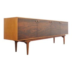 Mid Century Modern Vintage Rosewood and Teak Credenza Sideboard by Everest