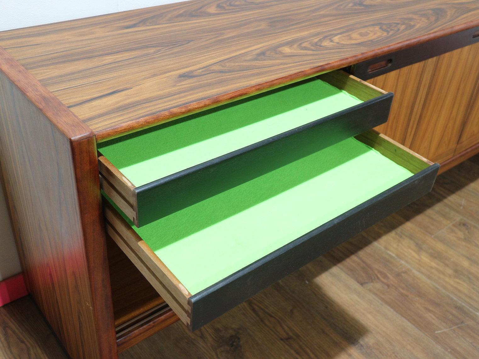 Mid Century Modern Vintage Rosewood Credenza by Skovby Danish Sideboard For Sale 1