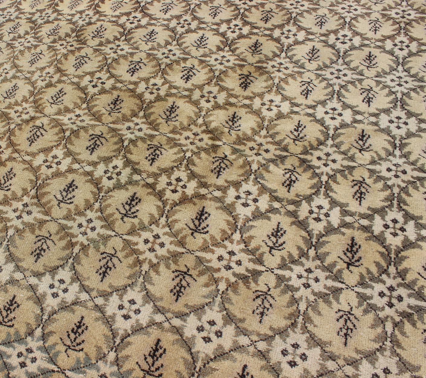 20th Century Mid-Century Modern Vintage Rug with Repeating All Over Design  For Sale