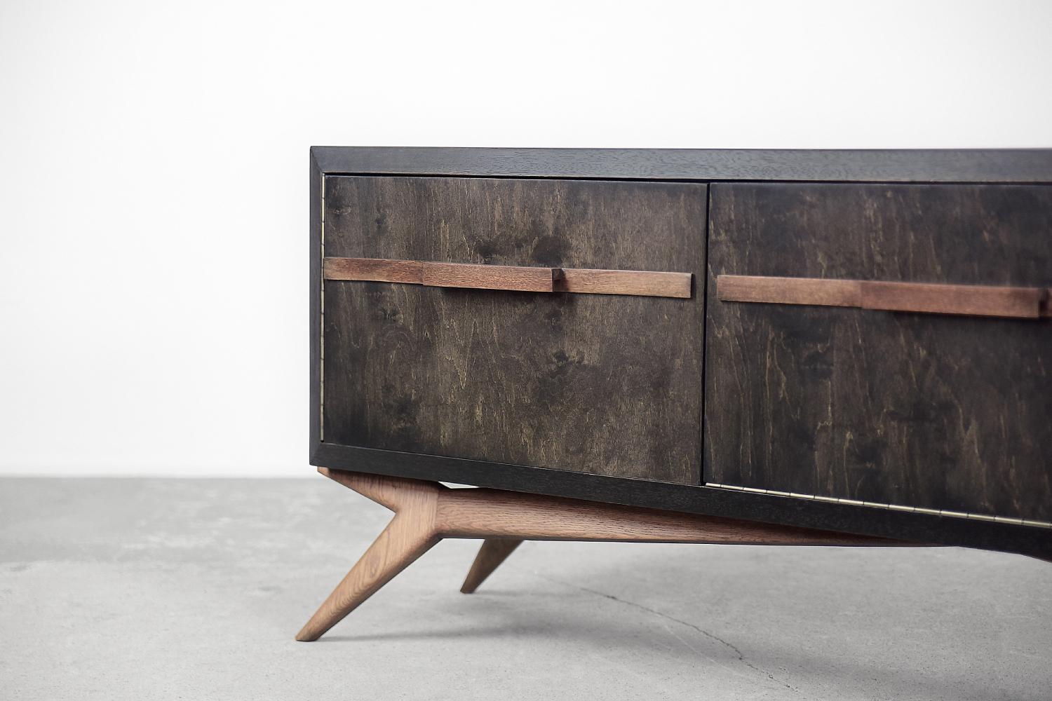 Mid-Century Modern Vintage Scandinavian Brutalist Birch Wood Sideboard, 1960s 14