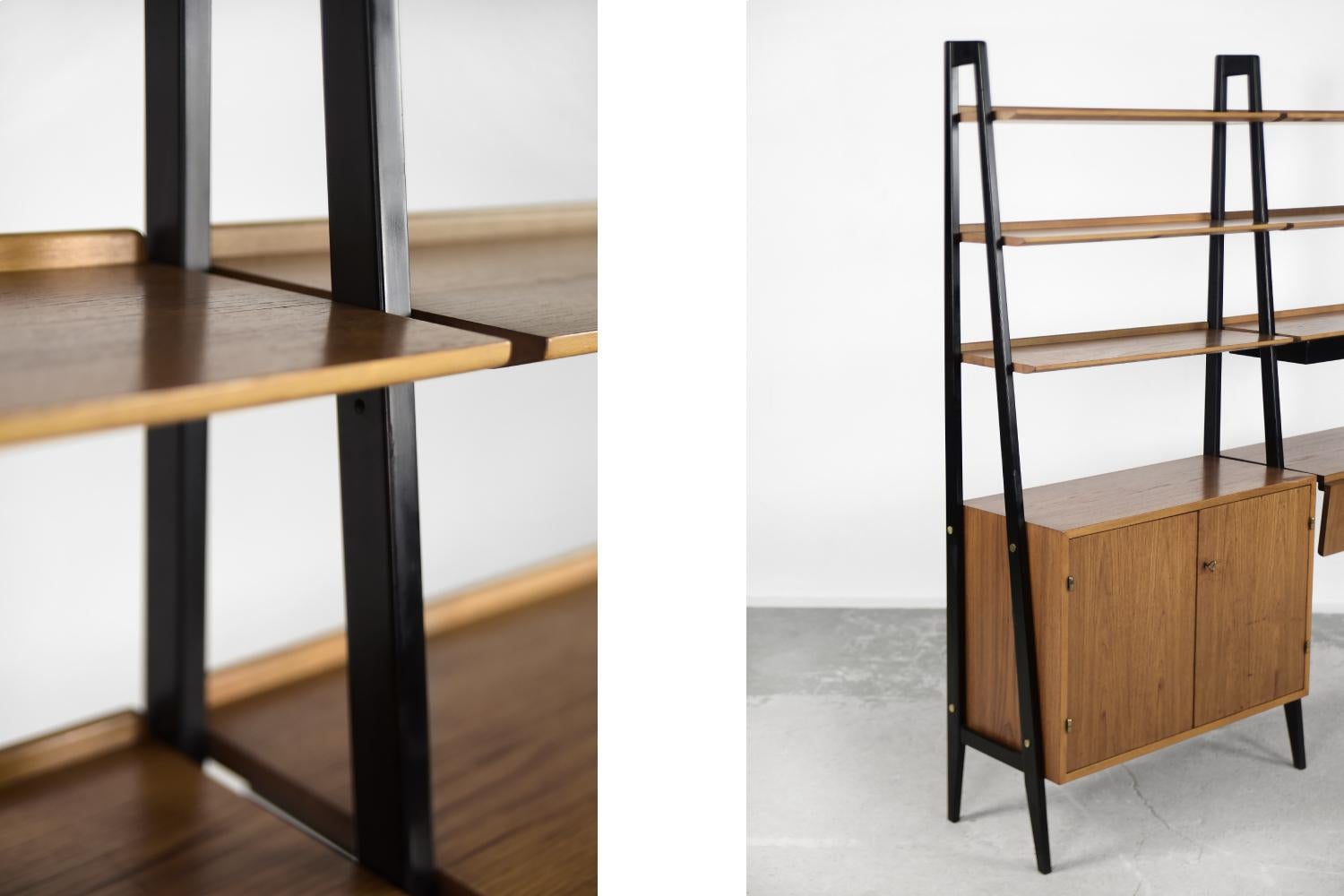 Milieu du XXe siècle Rare unité modulaire scandinave moderne du milieu du siècle dernier en bois de teck, années 1960 en vente