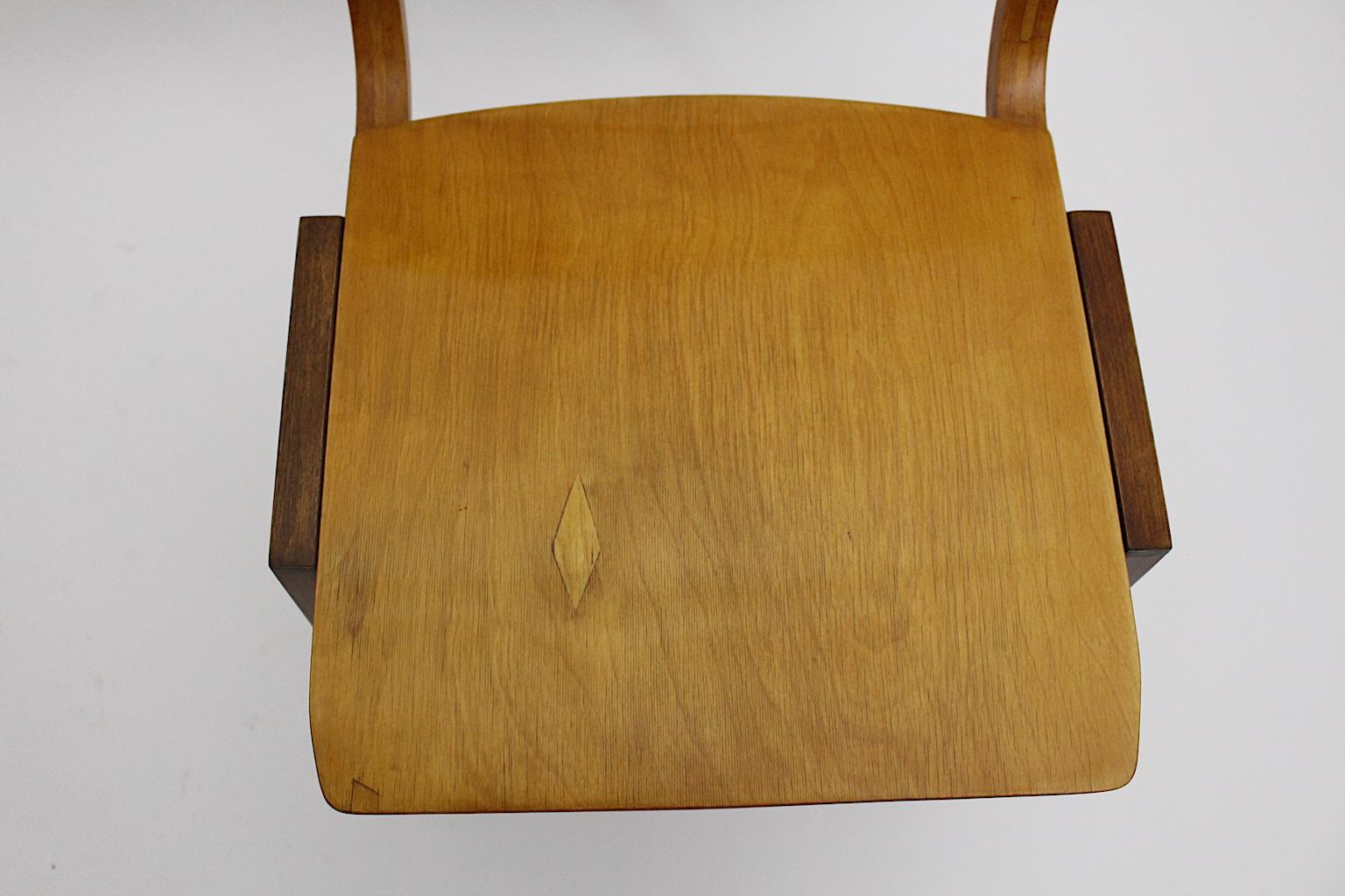 Mid-Century Modern Vintage Set of Four Dining Chair Roland Rainer, 1952, Austria For Sale 8