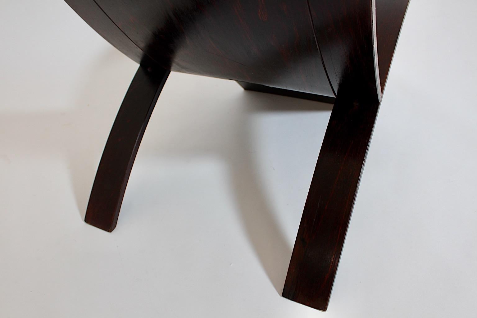 Mid century Modern Vintage Side Chair Dark Brown Beech Laminex Jens Nielsen 1966 For Sale 5