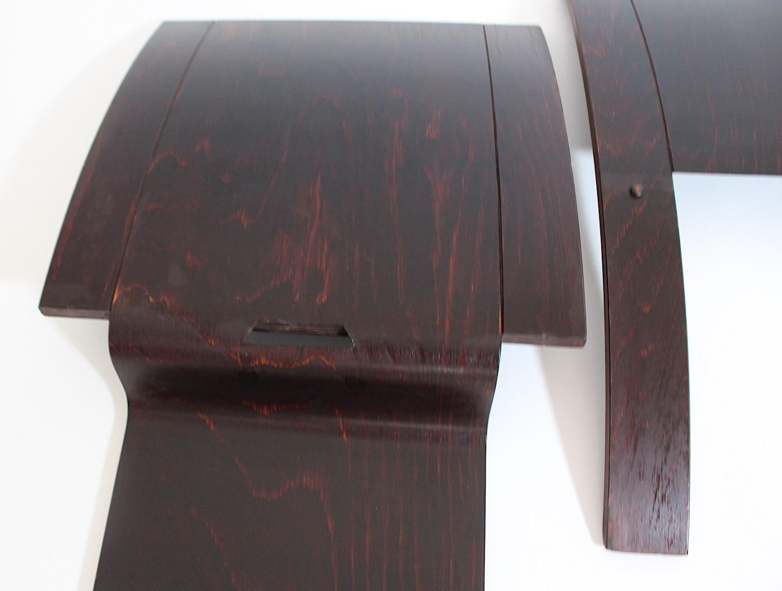Mid century Modern Vintage Side Chair Dark Brown Beech Laminex Jens Nielsen 1966 For Sale 8