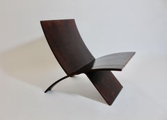 Mid century Modern Vintage Side Chair Dark Brown Beech Laminex Jens Nielsen 1966