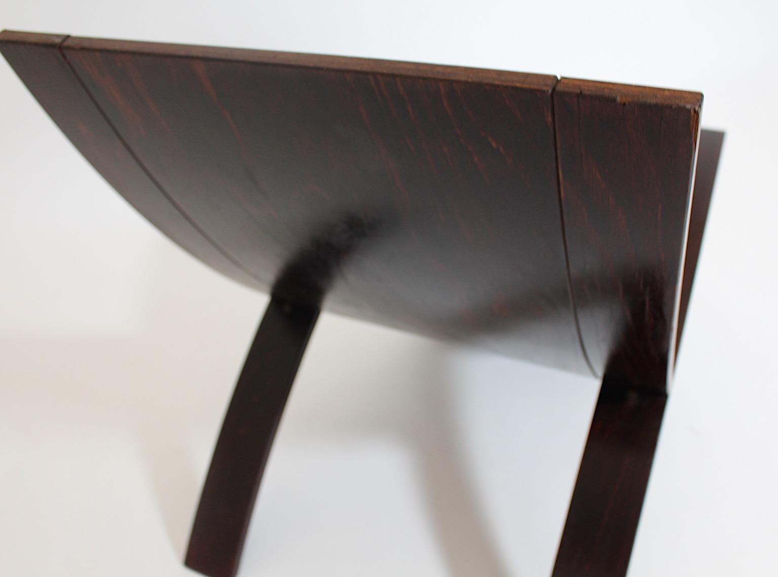 Mid century Modern Vintage Side Chair Dark Brown Beech Laminex Jens Nielsen 1966 For Sale 4