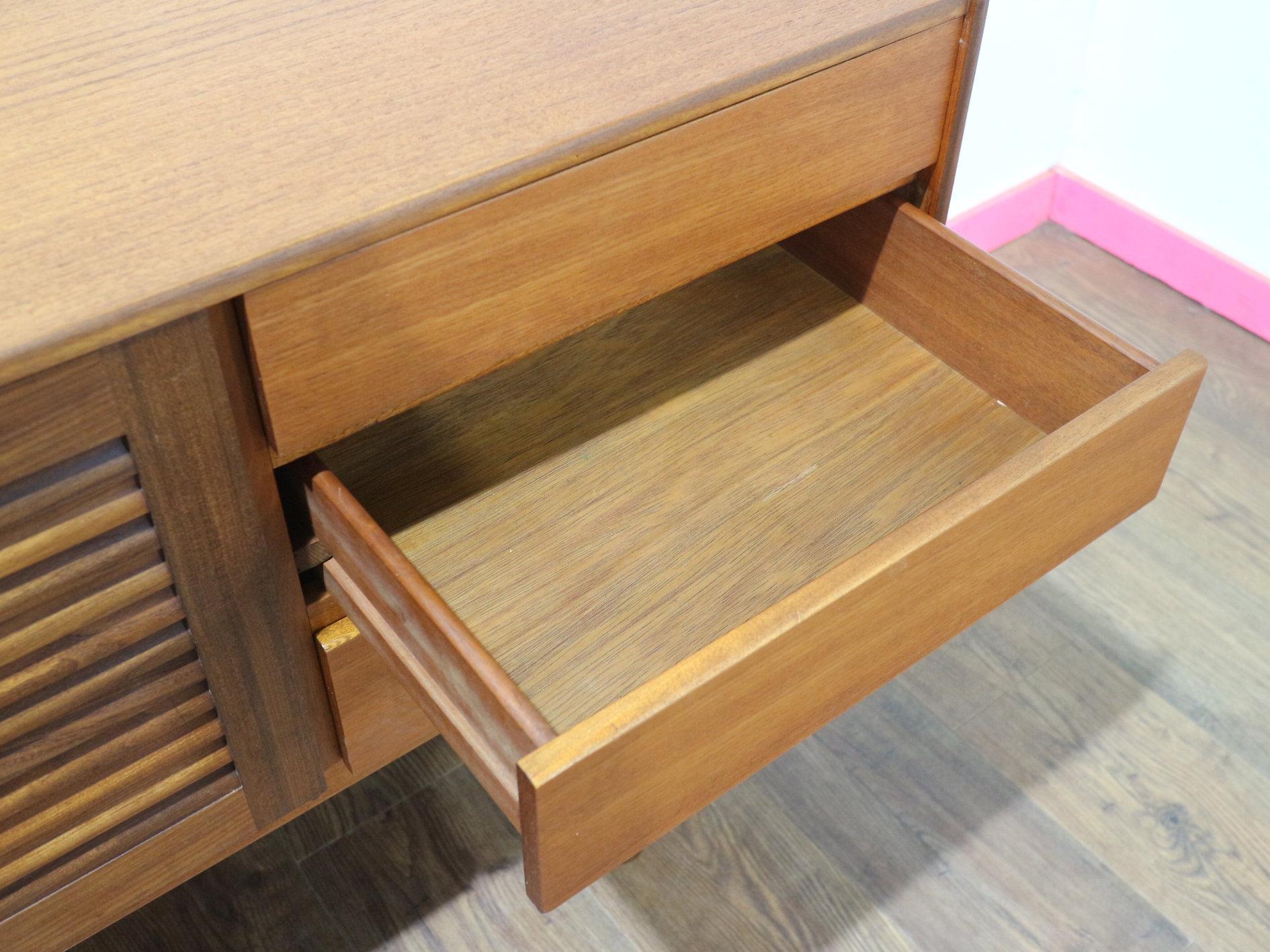 Mid Century Modern Vintage Sideboard Credenza by Mcintosh Danish Style For Sale 3