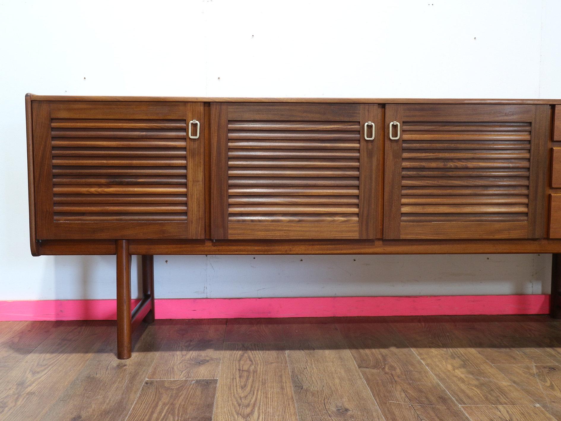 British Mid Century Modern Vintage Sideboard Credenza by Mcintosh Danish Style For Sale