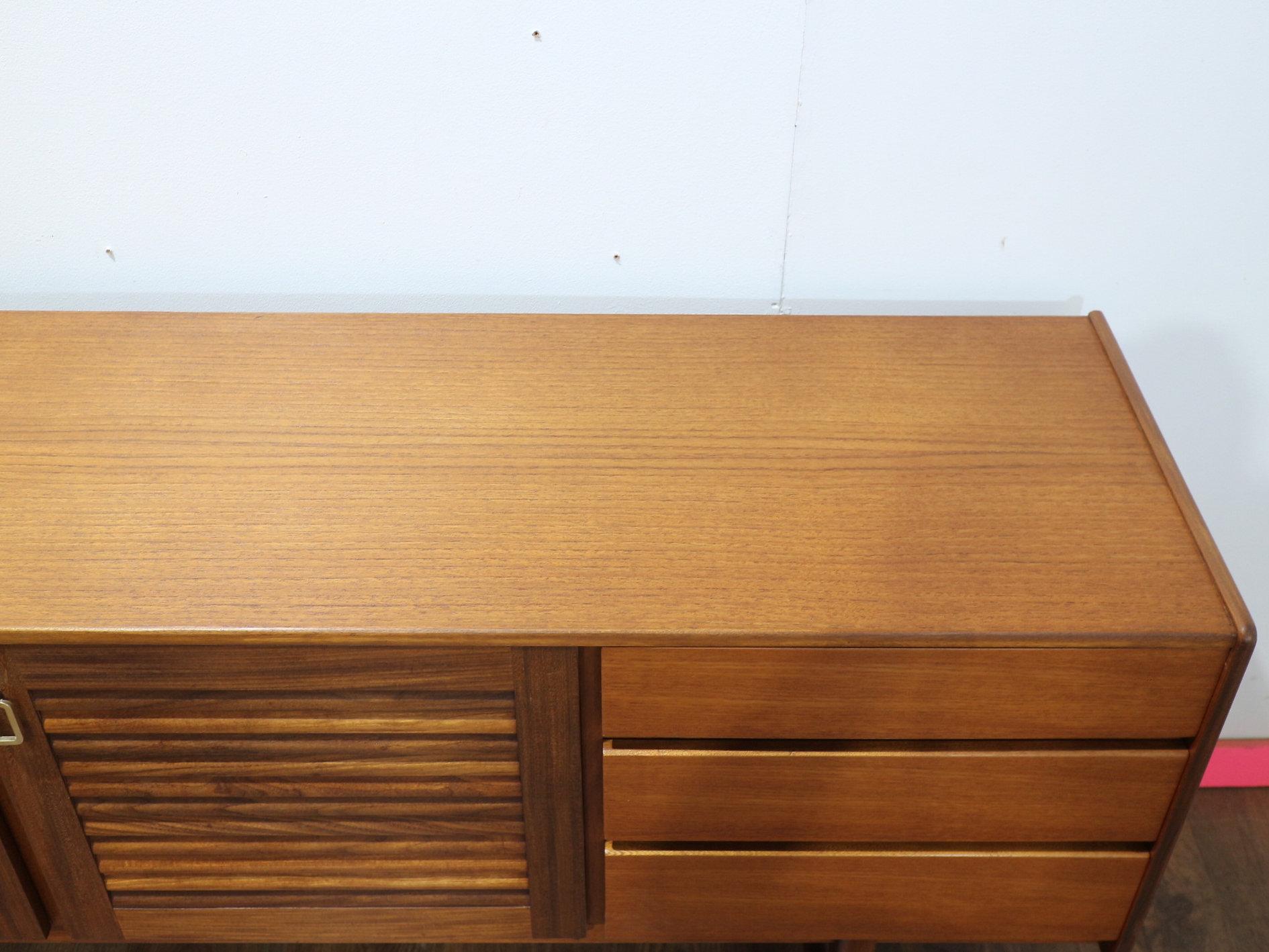 20th Century Mid Century Modern Vintage Sideboard Credenza by Mcintosh Danish Style For Sale