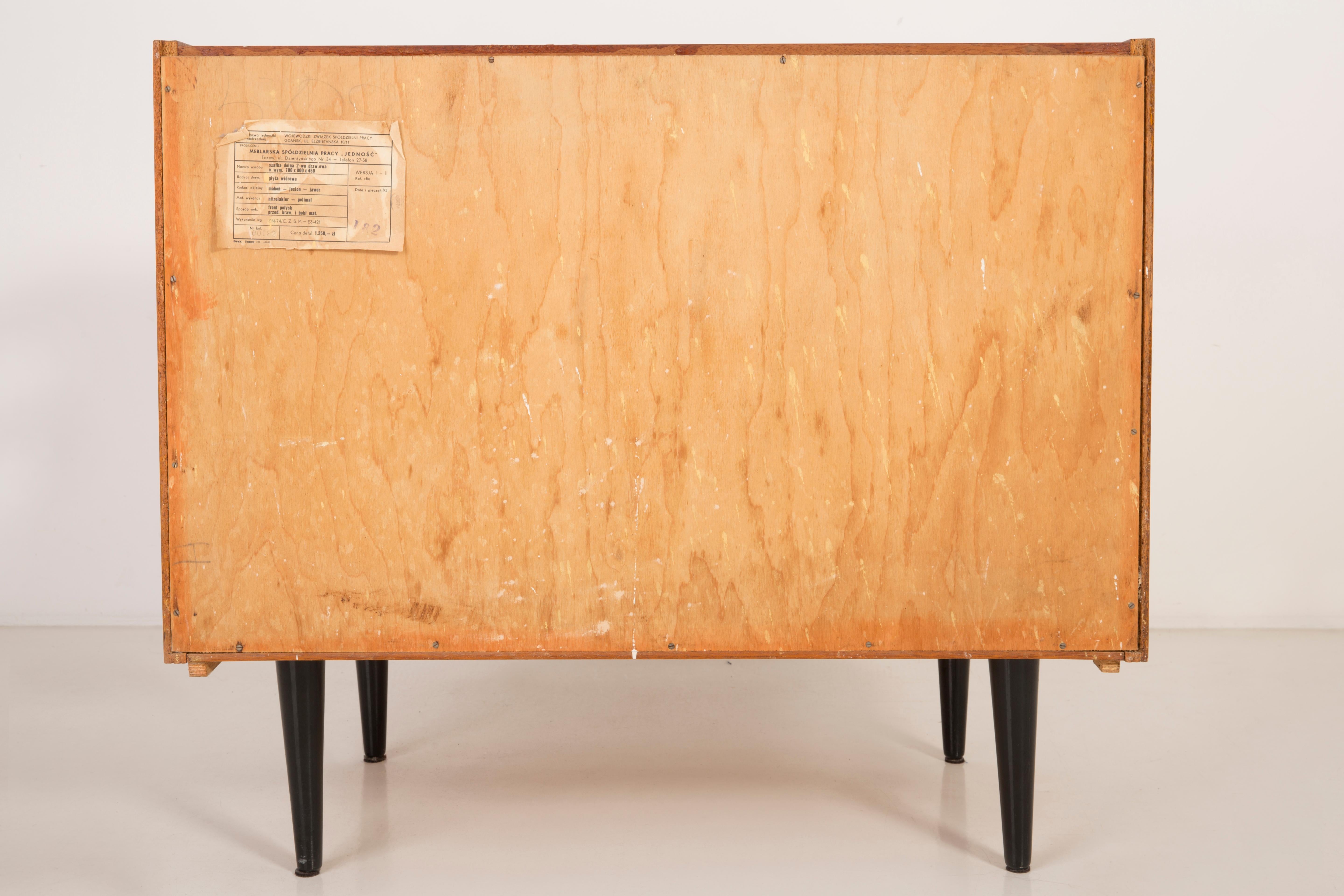 Mid-Century Modern Vintage Sideboard, Wood, Poland, 1960s For Sale 3