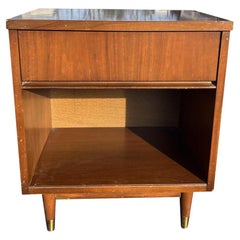 Mid Century Modern Vintage Single Nightstand With Drawer