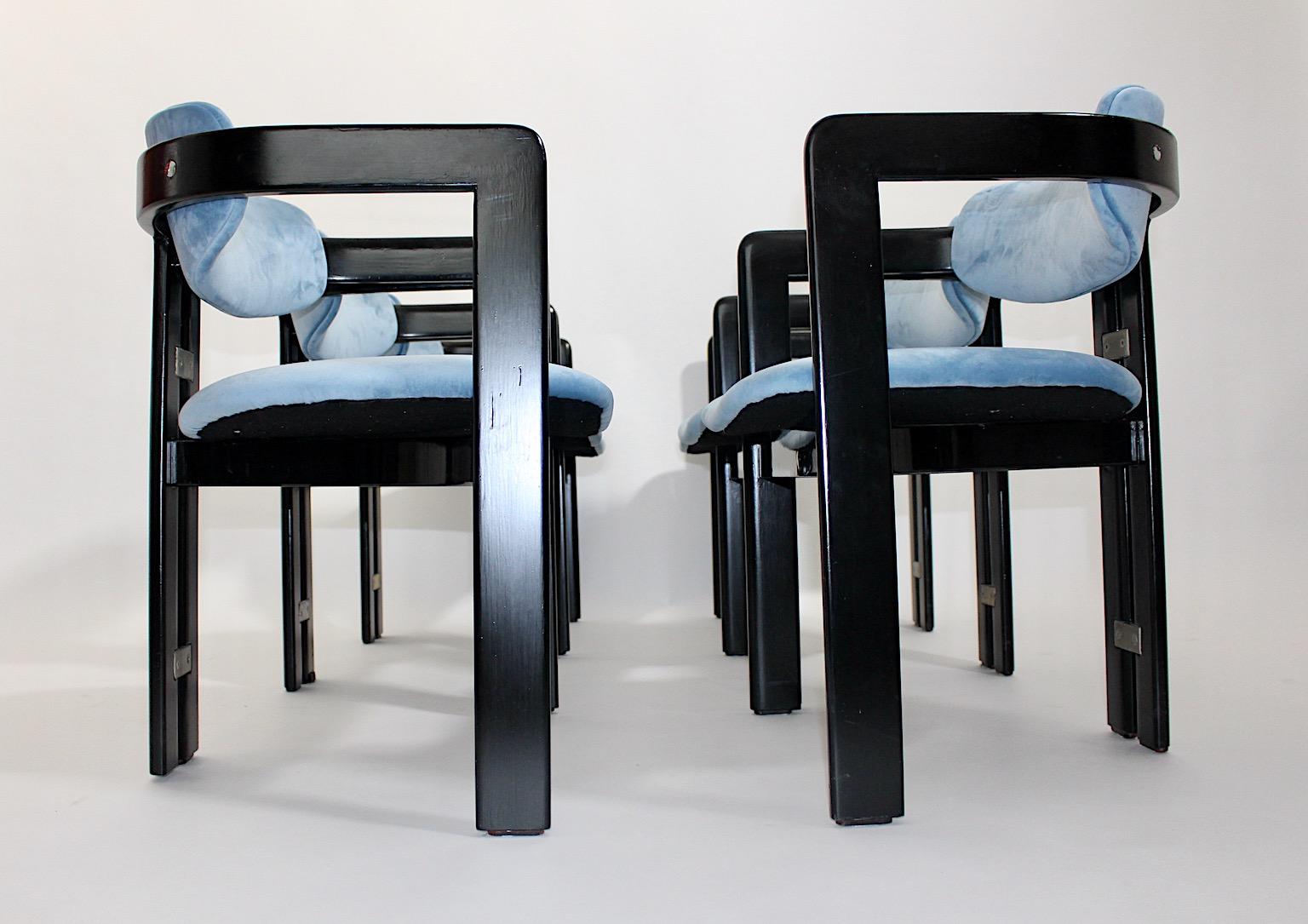 Mid-Century Modern Vintage Six Pamplona Chairs by Augusto Savini for Pozzi Italy For Sale 3
