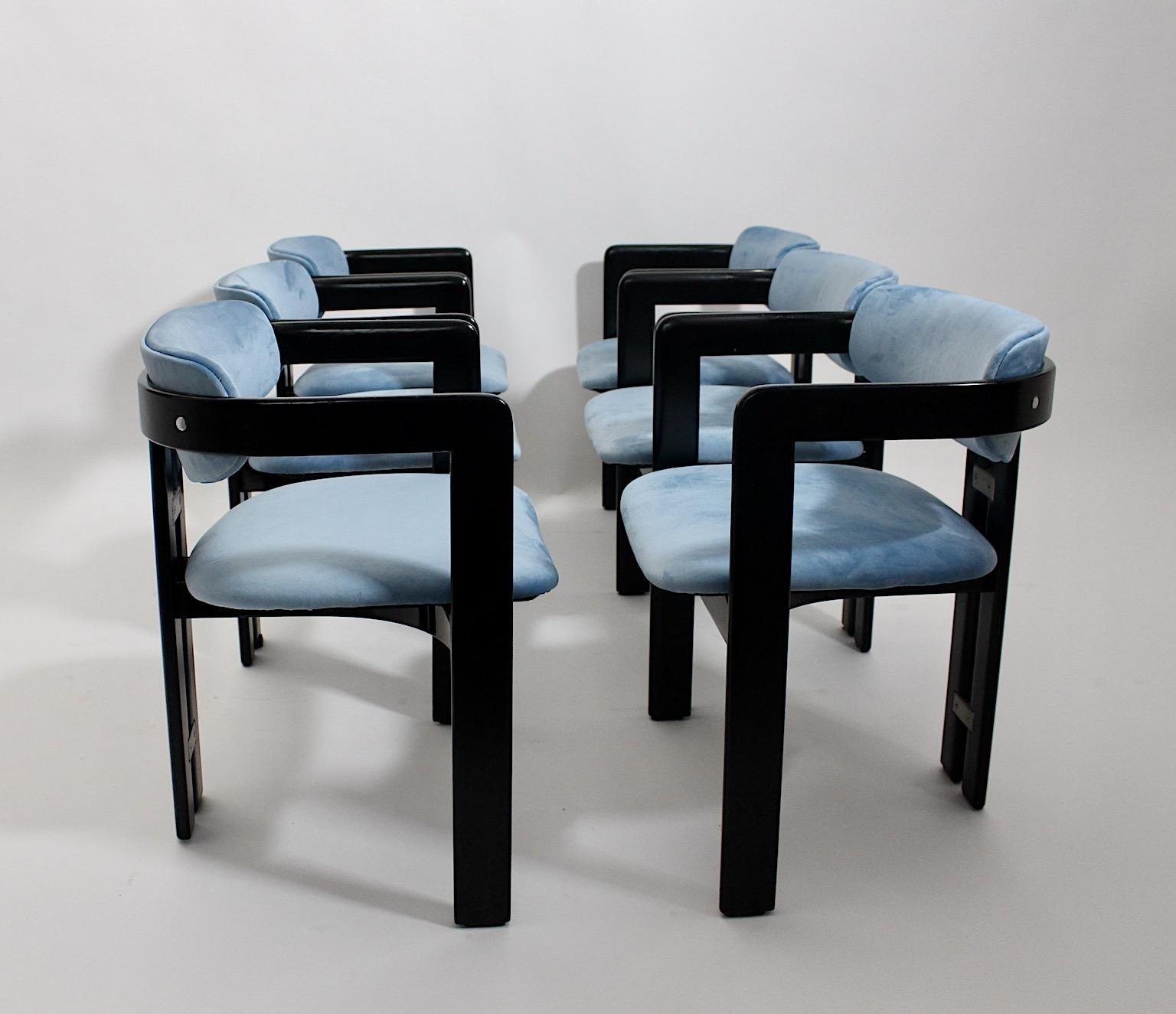 Six chaises Pamplona vintage de style mi-siècle moderne par Augusto Savini pour Pozzi, Italie en vente 4