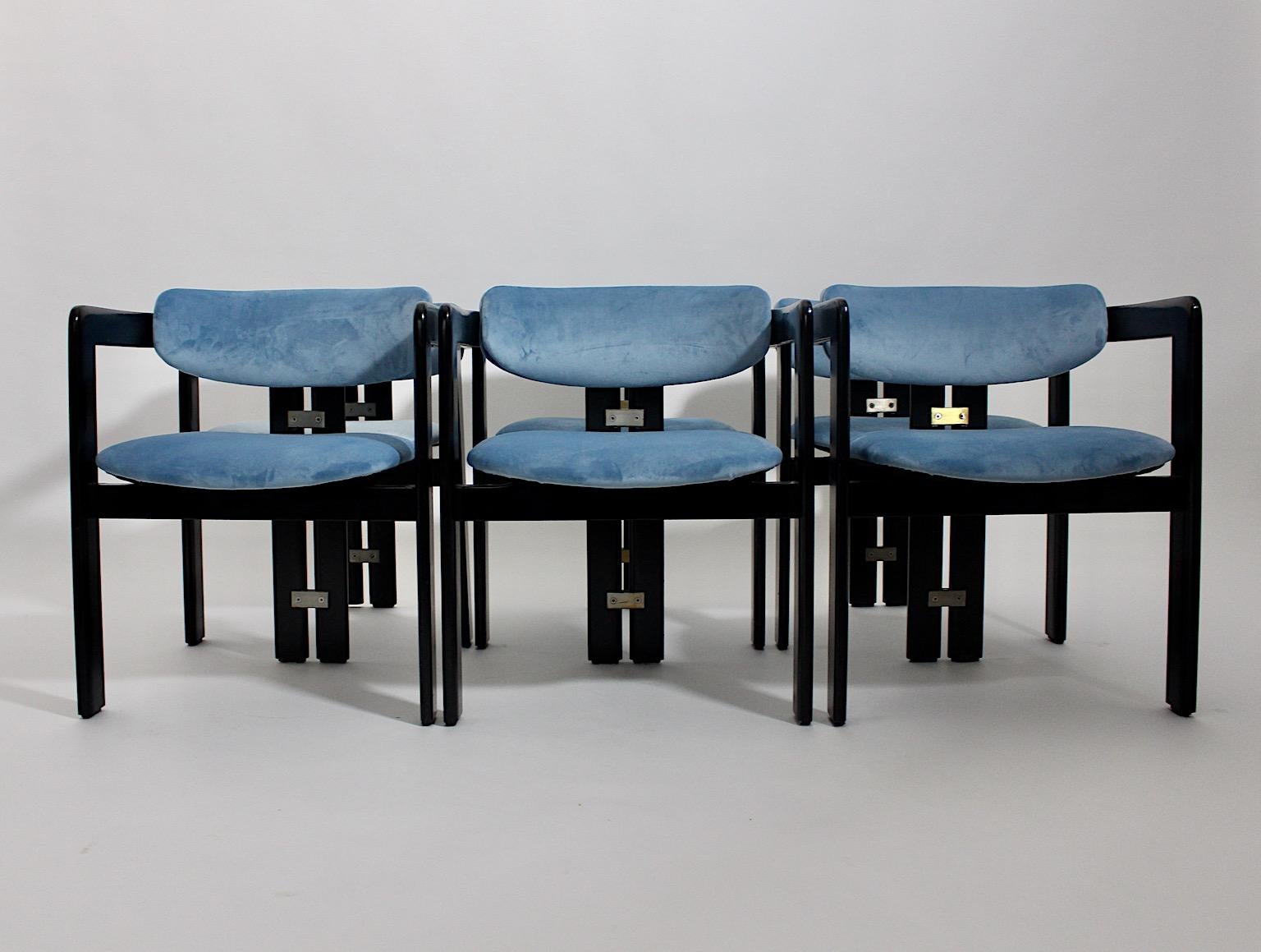 Mid-Century Modern Vintage Six Pamplona Chairs by Augusto Savini for Pozzi Italy In Good Condition For Sale In Vienna, AT