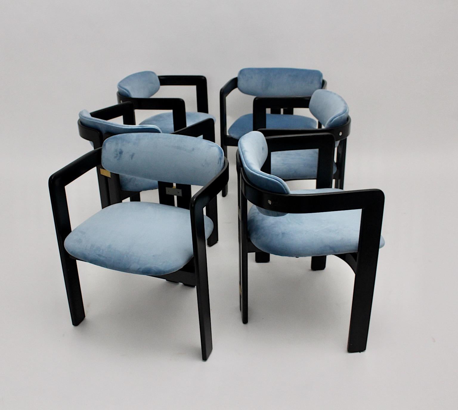 Mid-Century Modern Vintage Six Pamplona Chairs by Augusto Savini for Pozzi Italy For Sale 1