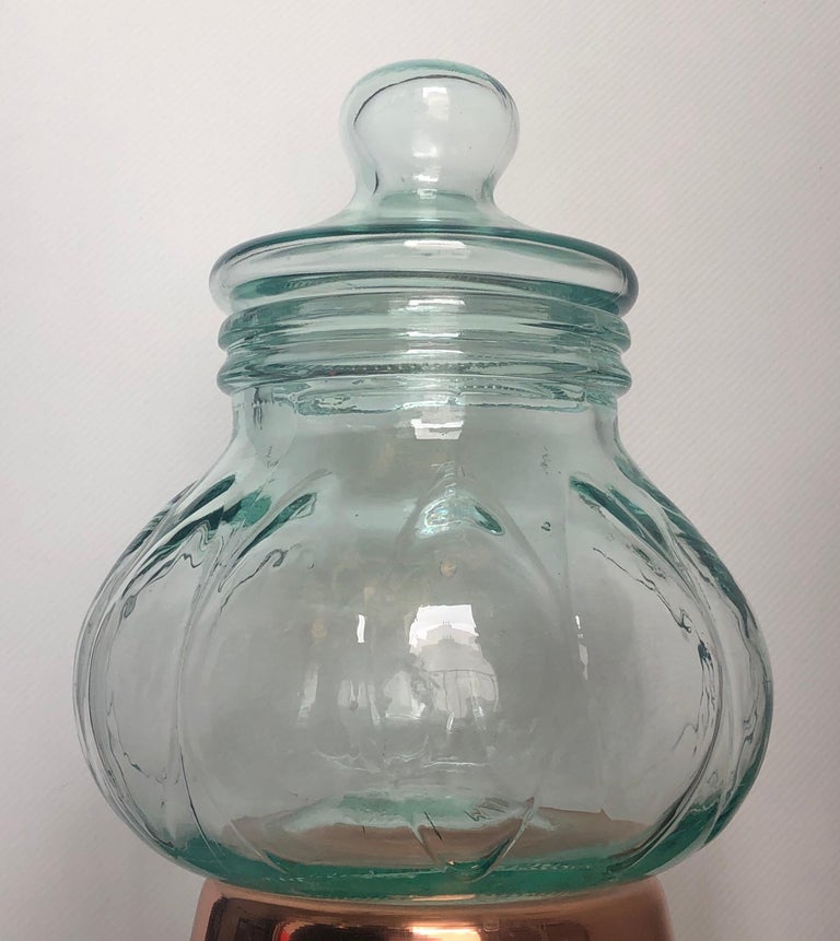 MidCentury Modern Vintage Storage Glass Jar, Made in Italy, 1960s For Sale at 1stDibs italian