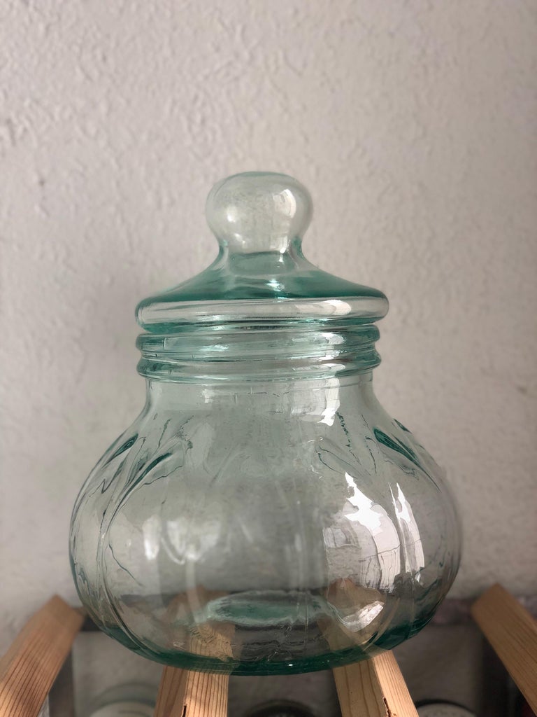 MidCentury Modern Vintage Storage Glass Jar, Made in Italy, 1960s For
