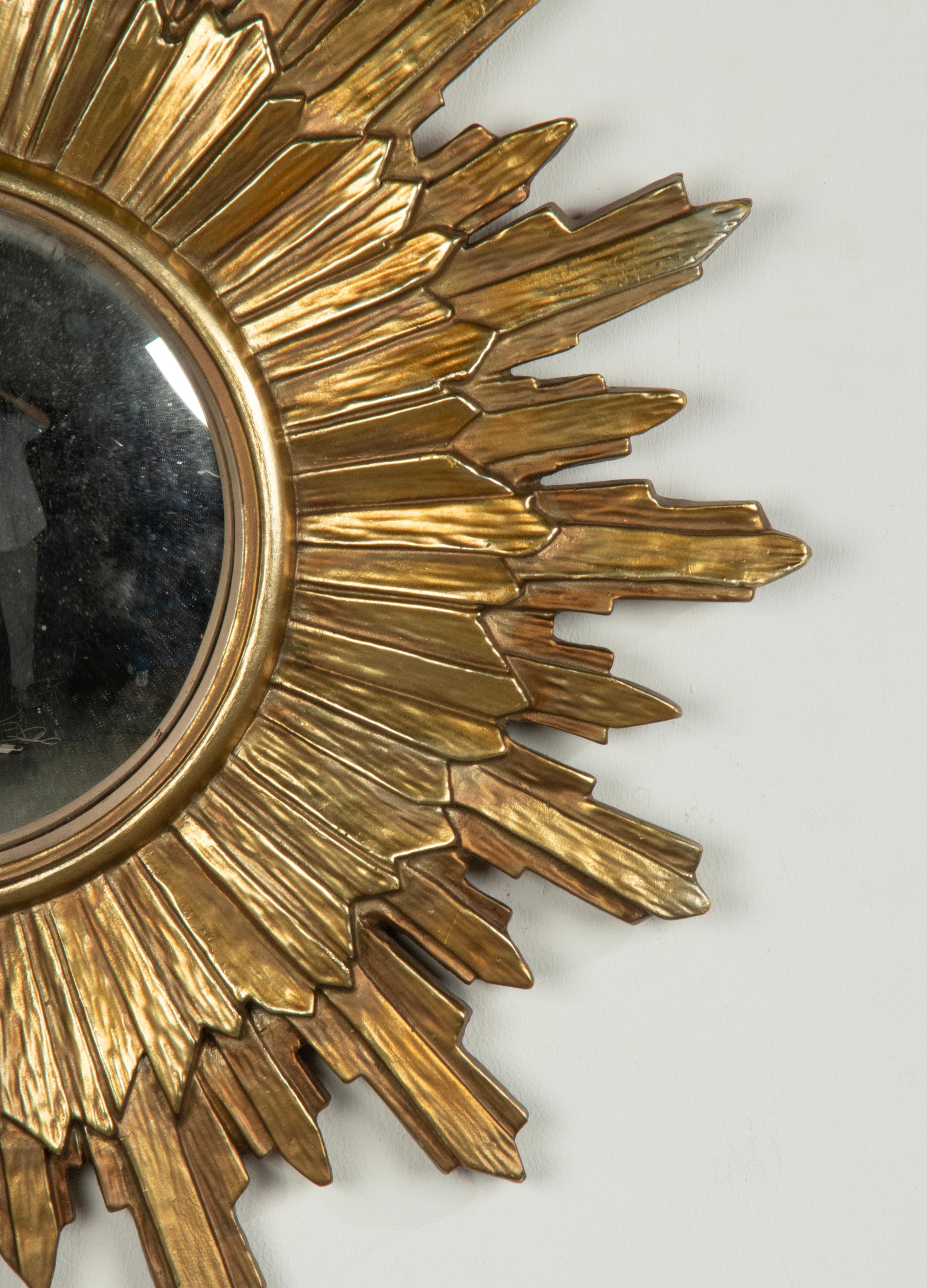 French Mid-Century Modern Vintage Sunburst Mirror