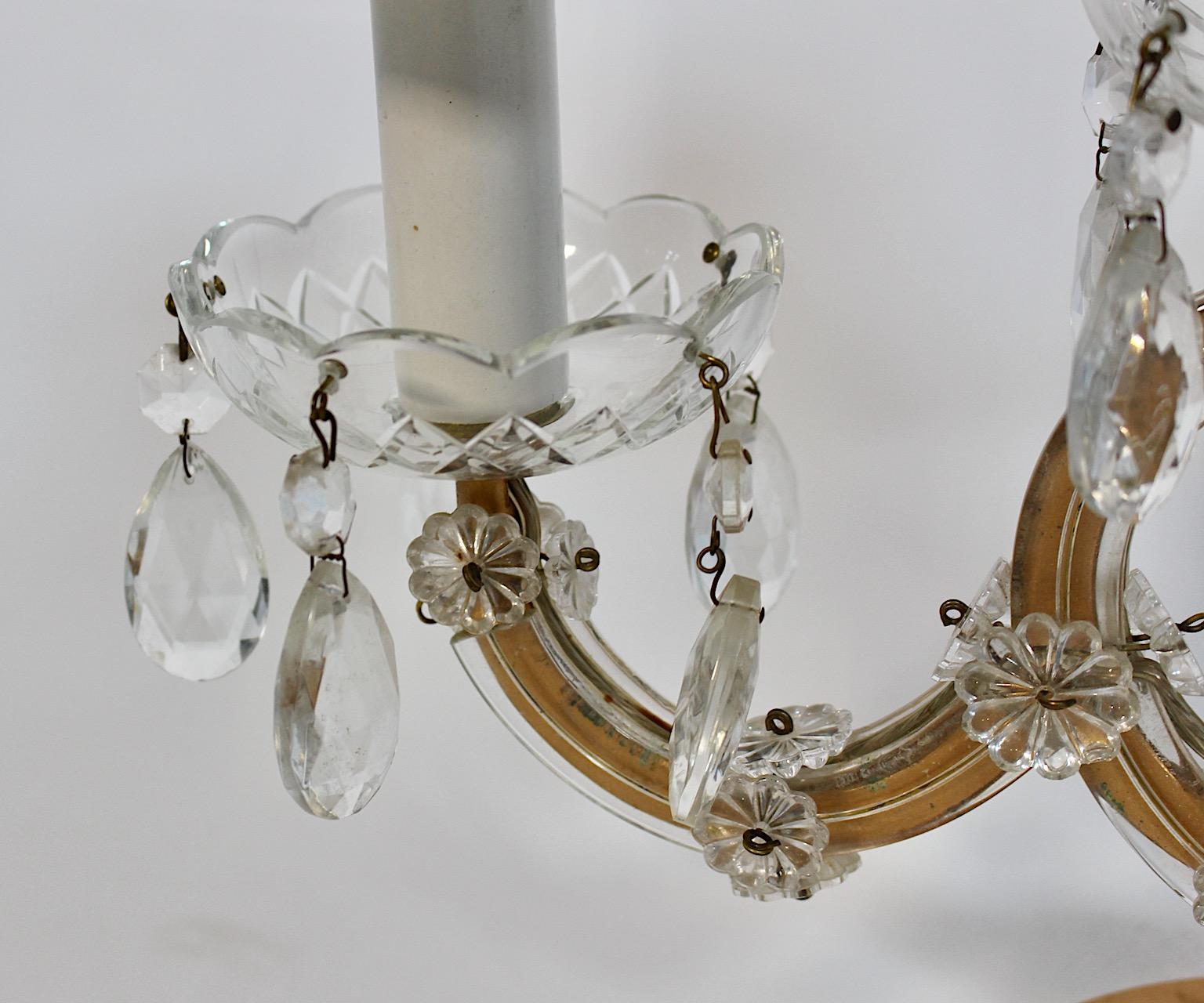 Lampe de bureau vintage moderne du milieu du siècle, métal doré et verre transparent, Autriche, années 1960 en vente 3