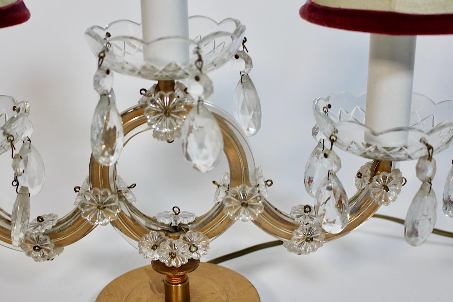 Lampe de bureau vintage moderne du milieu du siècle, métal doré et verre transparent, Autriche, années 1960 en vente 4