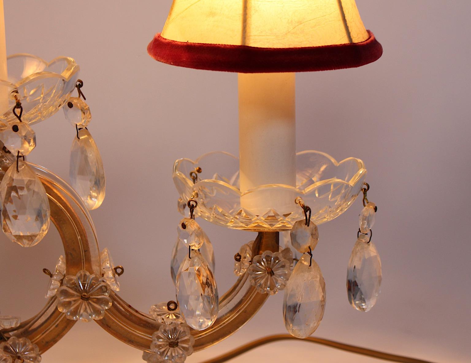 Lampe de bureau vintage moderne du milieu du siècle, métal doré et verre transparent, Autriche, années 1960 en vente 8