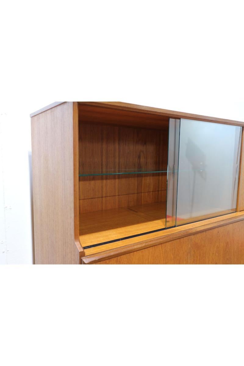 Mid Century Modern Vintage Tall Buffet Teak Credenza Sideboard Danish Style 3