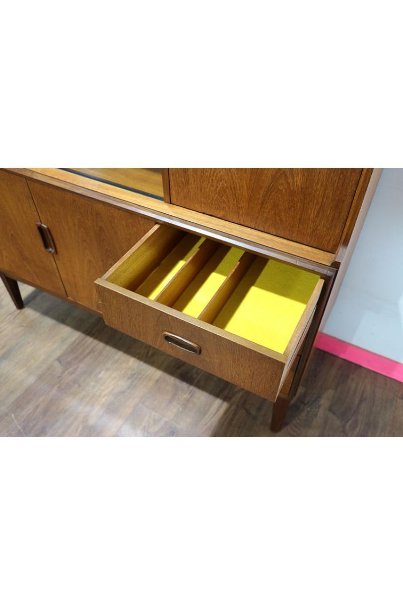 Mid Century Modern Vintage Tall Buffet Teak Credenza Sideboard Danish Style 4