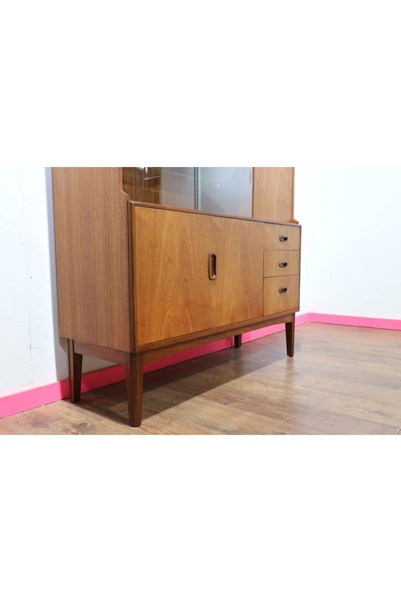 Mid Century Modern Vintage Tall Buffet Teak Credenza Sideboard Danish Style 2