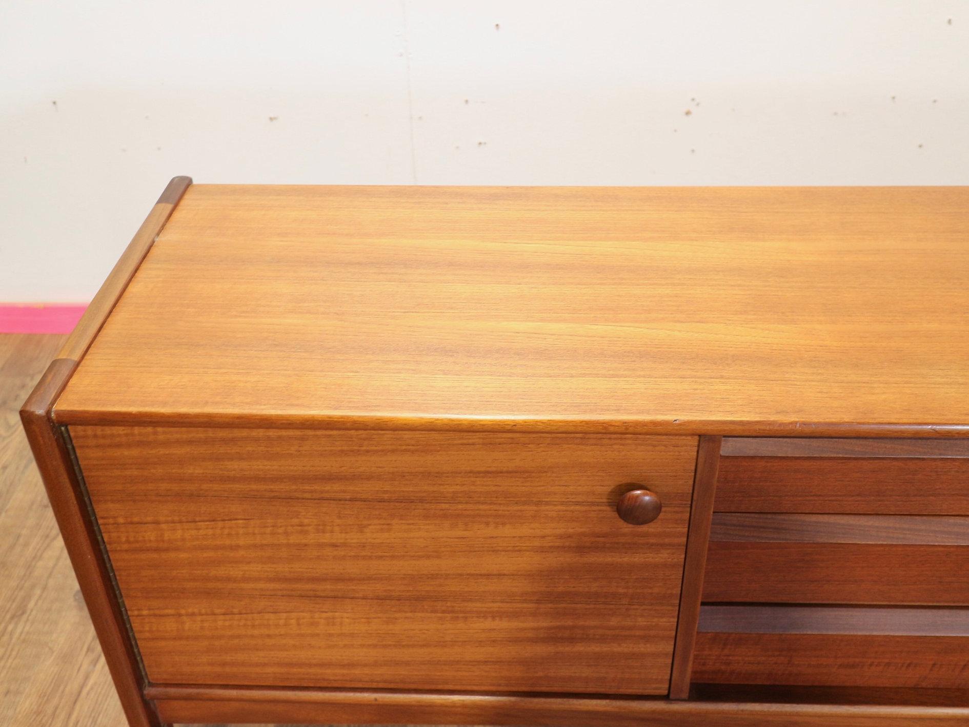 Mid Century Modern Vintage Teak Afromosia Sideboard Credenza by Younger For Sale 4